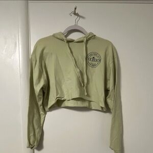 Miami Style Light Green Pullover Cropped Hoodie 3 Women's Jax Beach Surfing